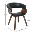 HERMAN Armchair Walnut/Pu Black