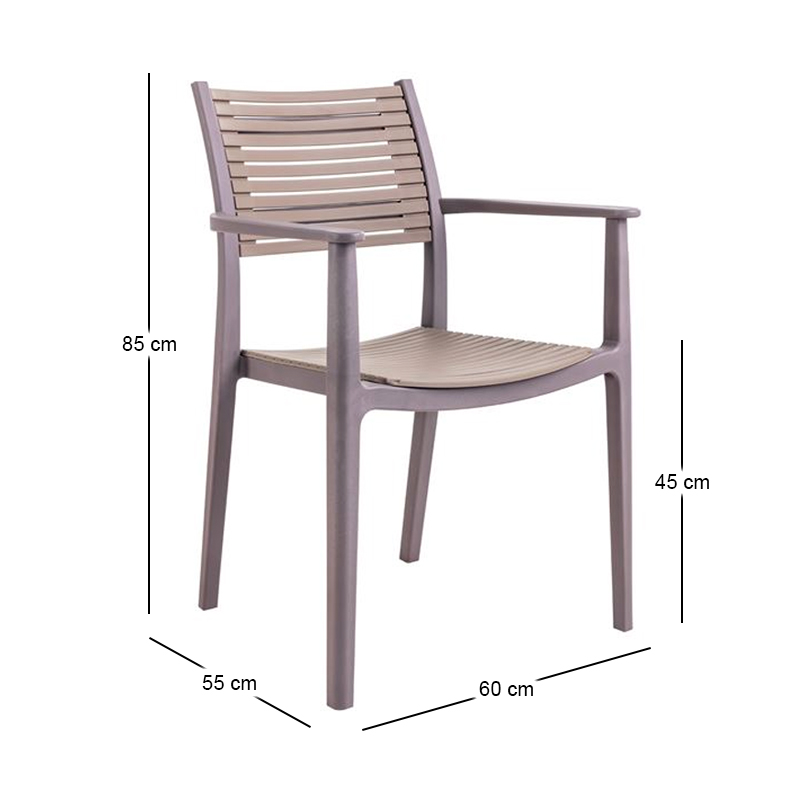 AKRON Armchair PP-UV Sand Beige/Tortora