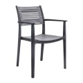 AKRON Armchair PP-UV Black/Grey