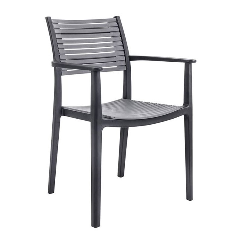 AKRON Armchair PP-UV Black/Grey