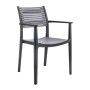 Akron garden armchair by polypropylene - Uv in black - grey color 60x55x85cm.
