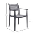 AKRON Armchair PP-UV Black/Grey