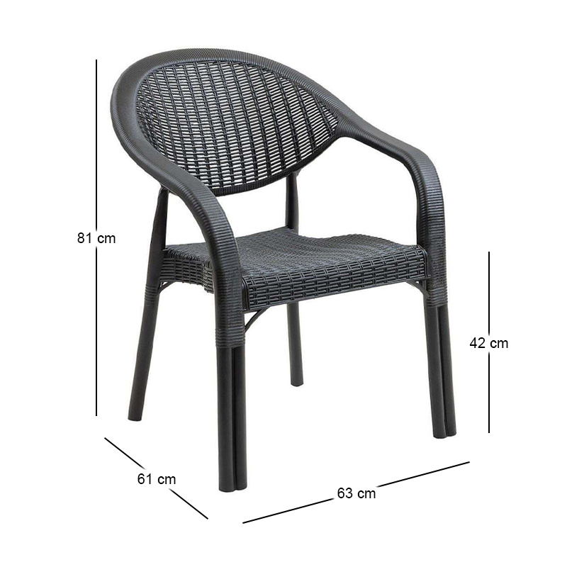 BAMBOO Pro Armchair PP-UV Anthracite
