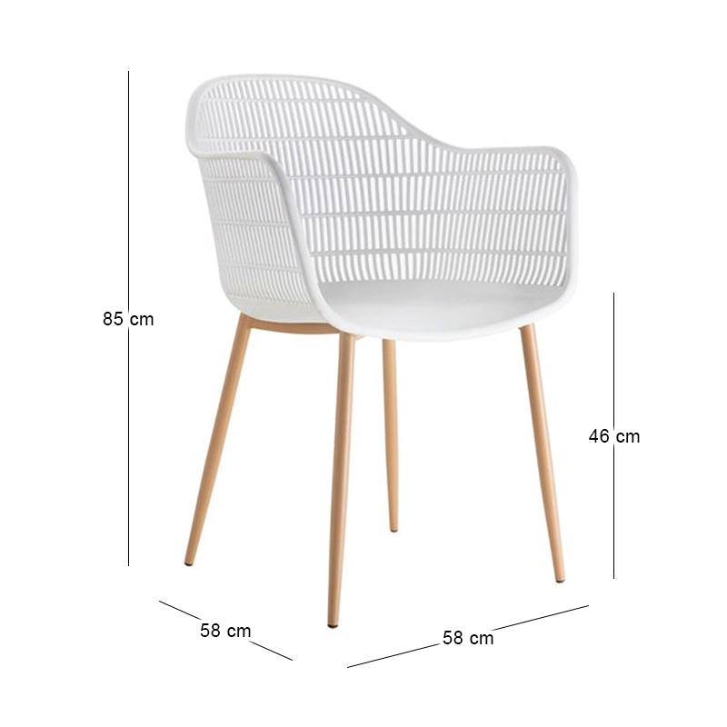 BERRY Armchair Metal Natural/PP-UV White