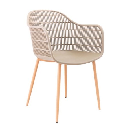BERRY Armchair Metal Natural/PP-UV Tortora
