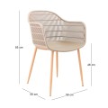 BERRY Armchair Metal Natural/PP-UV Tortora