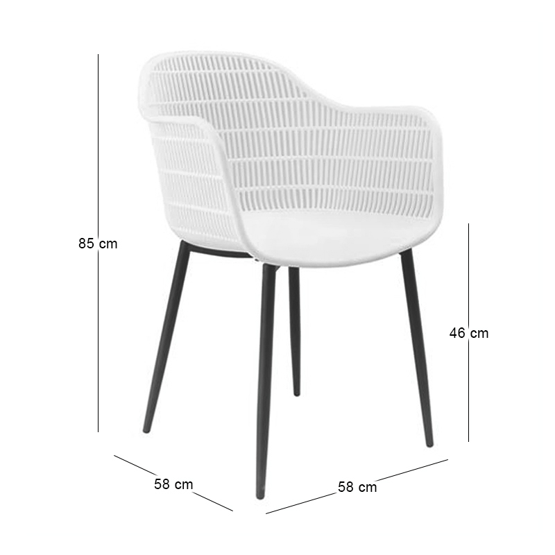 BERRY Armchair Metal Black/PP-UV White