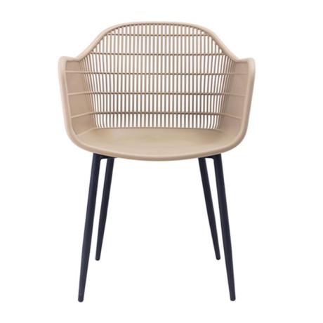 BERRY Armchair Metal Black/PP-UV Tortora