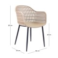 BERRY Armchair Metal Black/PP-UV Tortora