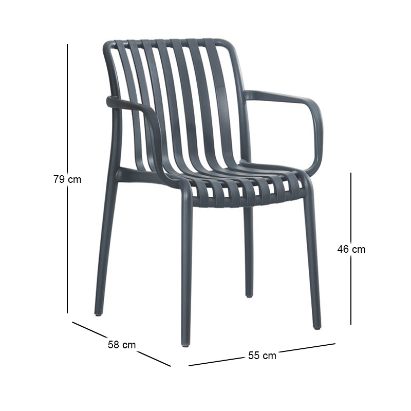 MODA-H Stackable Armchair PP-UV Anthracite