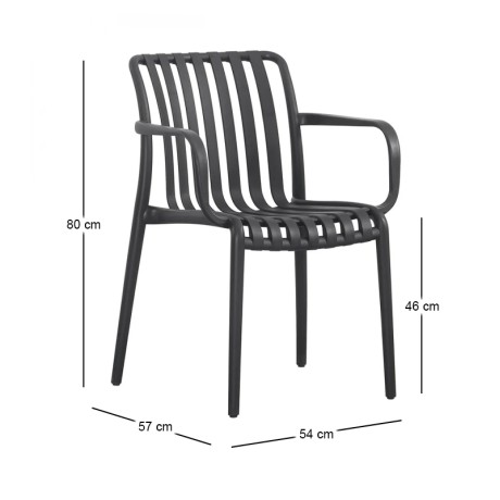 MODA-H Stackable Armchair PP-UV Black