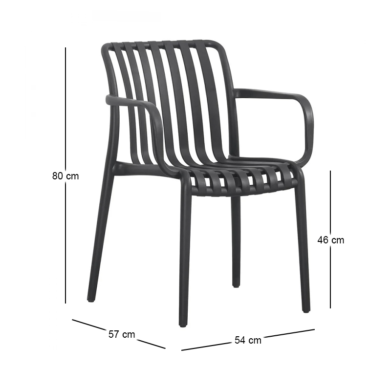 MODA-H Stackable Armchair PP-UV Black