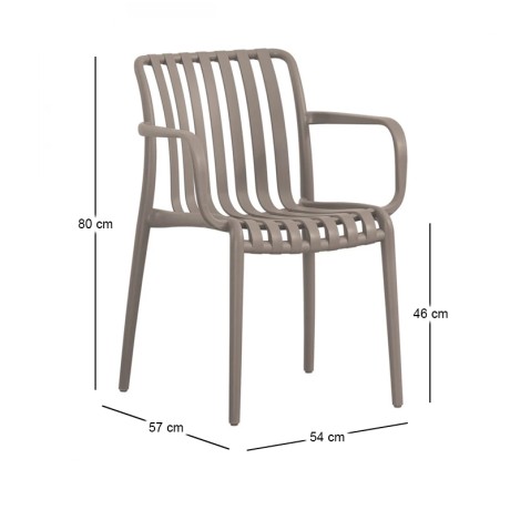 MODA-H Stackable Armchair PP-UV Mocha