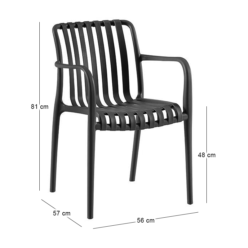 MODA-N Stackable Armchair PP Black