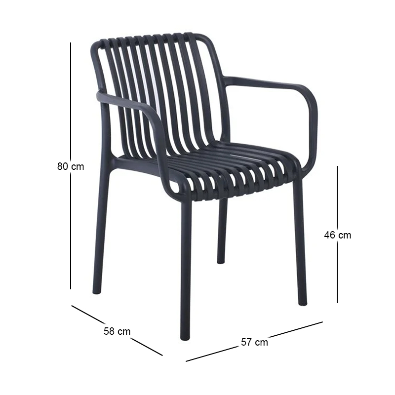 MODA Stackable Armchair-Pro PP-UV Anthracite