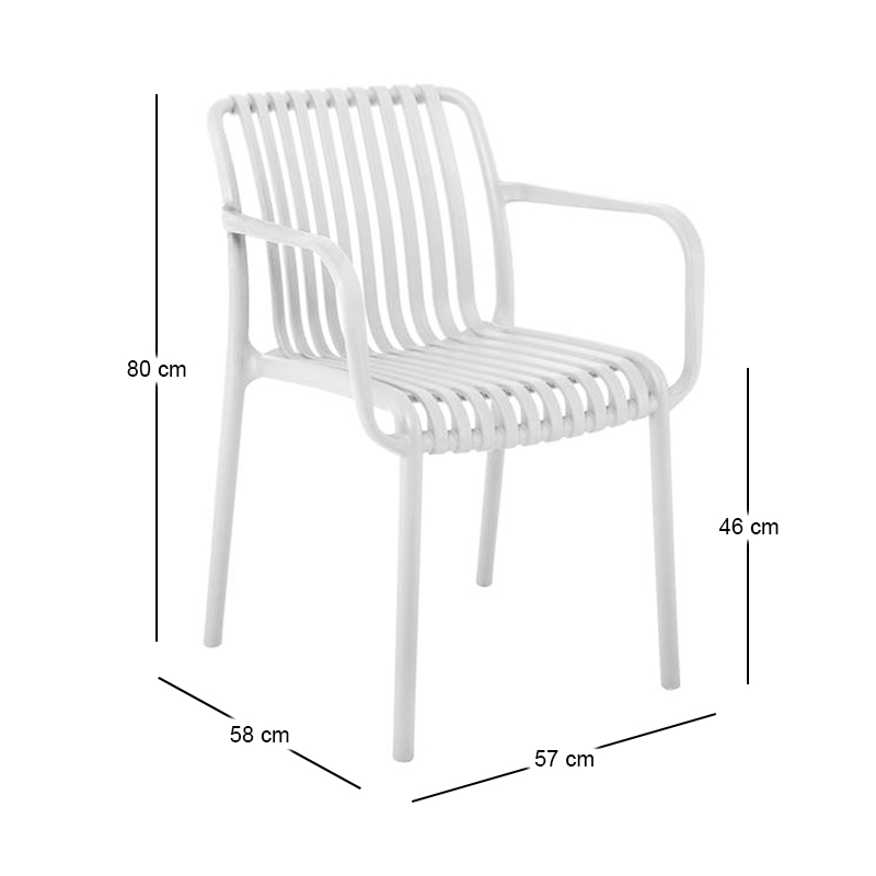 MODA Stackable Armchair-Pro PP-UV White
