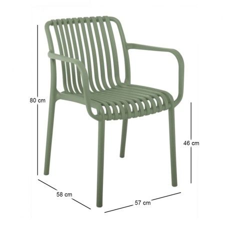 MODA Stackable Armchair-Pro PP-UV Green