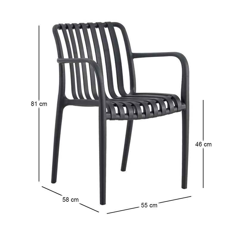 MODA Stackable Armchair PP-UV Anthracite