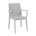DAFNE Plastic Armchair White (Rattan Look)