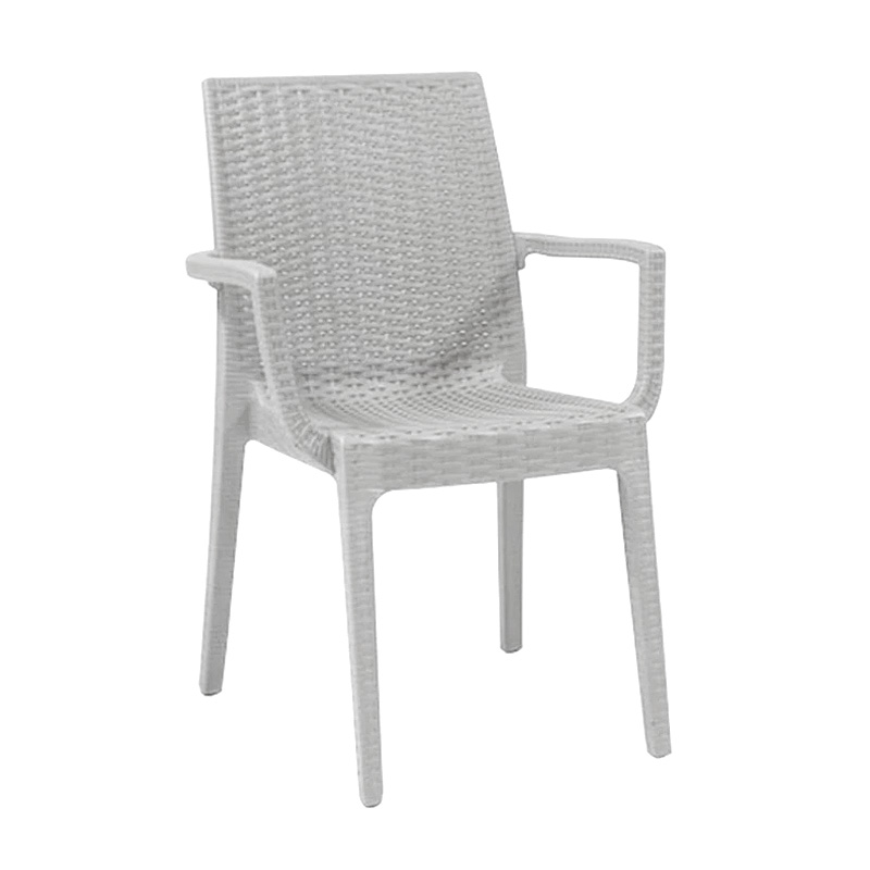 DAFNE Plastic Armchair White (Rattan Look)