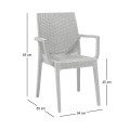 DAFNE Plastic Armchair White (Rattan Look)