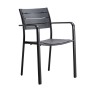 SAGA Armchair Metal Black/PP-UV Anthracite