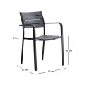 SAGA Armchair Metal Black/PP-UV Anthracite