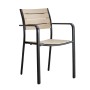 SAGA Armchair Metal Black/PP-UV Tortora