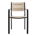 SAGA Armchair Metal Black/PP-UV Tortora
