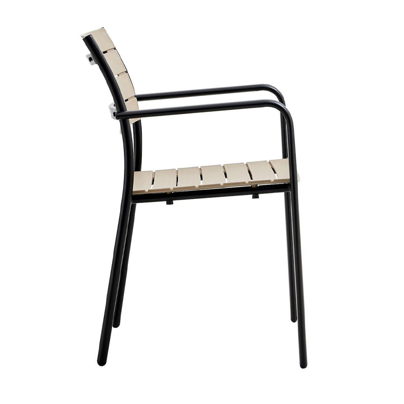SAGA Armchair Metal Black/PP-UV Tortora