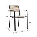 SAGA Armchair Metal Black/PP-UV Tortora