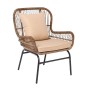 SALSA MAX Armchair Steel Black/Wicker Natural, Cushions Beige