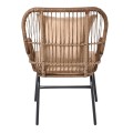 SALSA MAX Armchair Steel Black/Wicker Natural, Cushions Beige