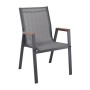 VIRNA Armchair Metal Dark Grey/Textilene Grey/Polywood Natural
