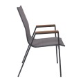 VIRNA Armchair Metal Dark Grey/Textilene Grey/Polywood Natural