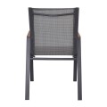 VIRNA Armchair Metal Dark Grey/Textilene Grey/Polywood Natural