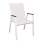 VIRNA Armchair Metal White/Textilene White/Polywood Natural