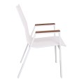 VIRNA Armchair Metal White/Textilene White/Polywood Natural
