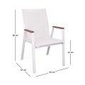 VIRNA Armchair Metal White/Textilene White/Polywood Natural