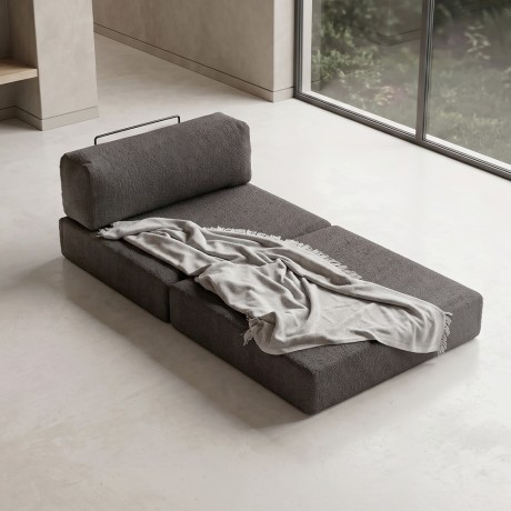 Comfort Megapap fabric armchair bed in anthracite color 95x95x75cm.