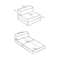 Πολυθρόνα - κρεβάτι Comfort Megapap υφασμάτινη χρώμα ανθρακί 95x95x75εκ.