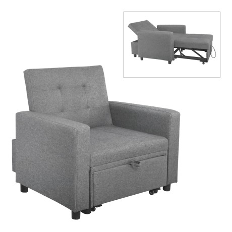 IMOLA Armchair-Bed Light Grey Fabric