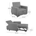 IMOLA Armchair-Bed Light Grey Fabric