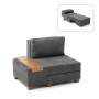 Perenna Megapap fabric single armchair with bed in anthracite color 116x93x83cm.