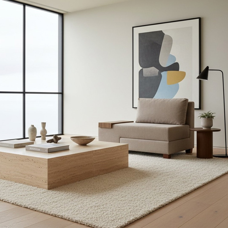 Perenna Megapap fabric single armchair with bed in beige color 116x93x83cm.
