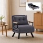 Sando Megapap fabric one seater chair - bed in grey color 60x78x78cm.