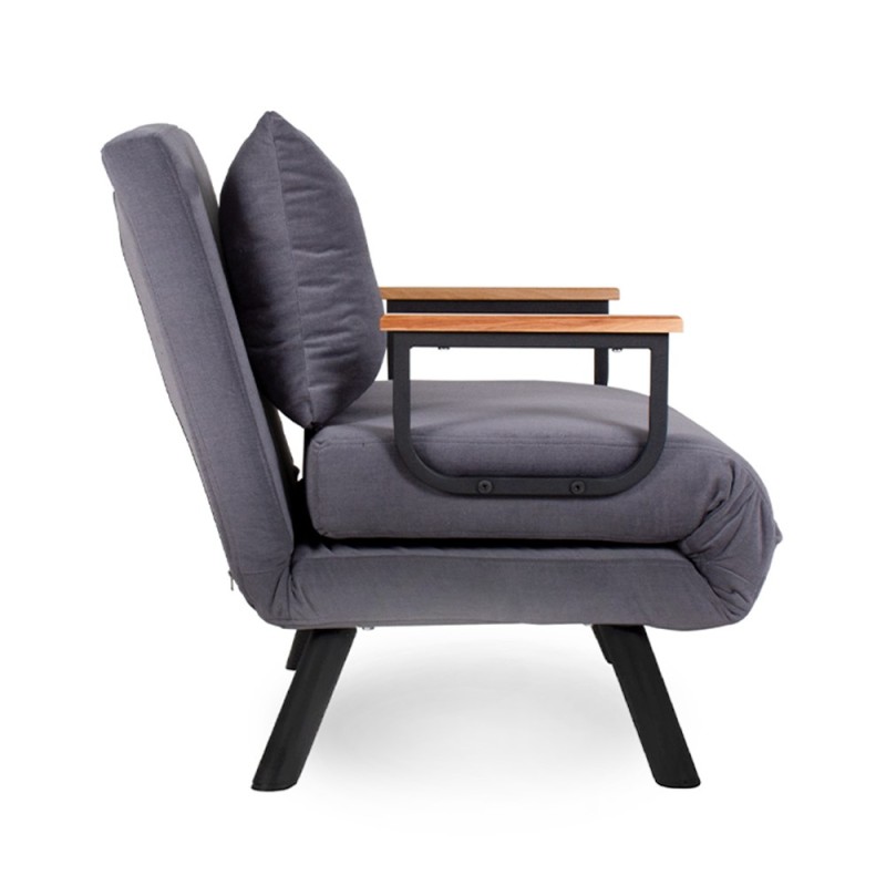 Sando Megapap fabric one seater chair - bed in grey color 60x78x78cm.