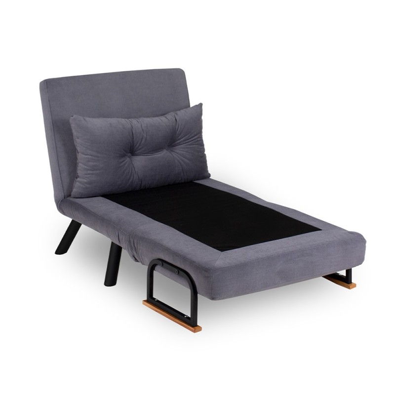 Sando Megapap fabric one seater chair - bed in grey color 60x78x78cm.
