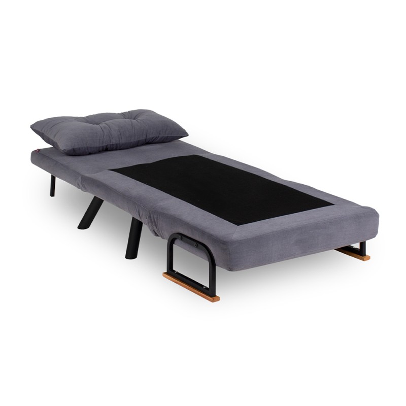 Sando Megapap fabric one seater chair - bed in grey color 60x78x78cm.