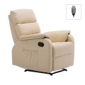 Πολυθρόνα MASSAGE COMFORT RELAX με υποπόδιο και τεχνόδερμα Pu σε χρώμα μπεζ 79x97x101εκ.